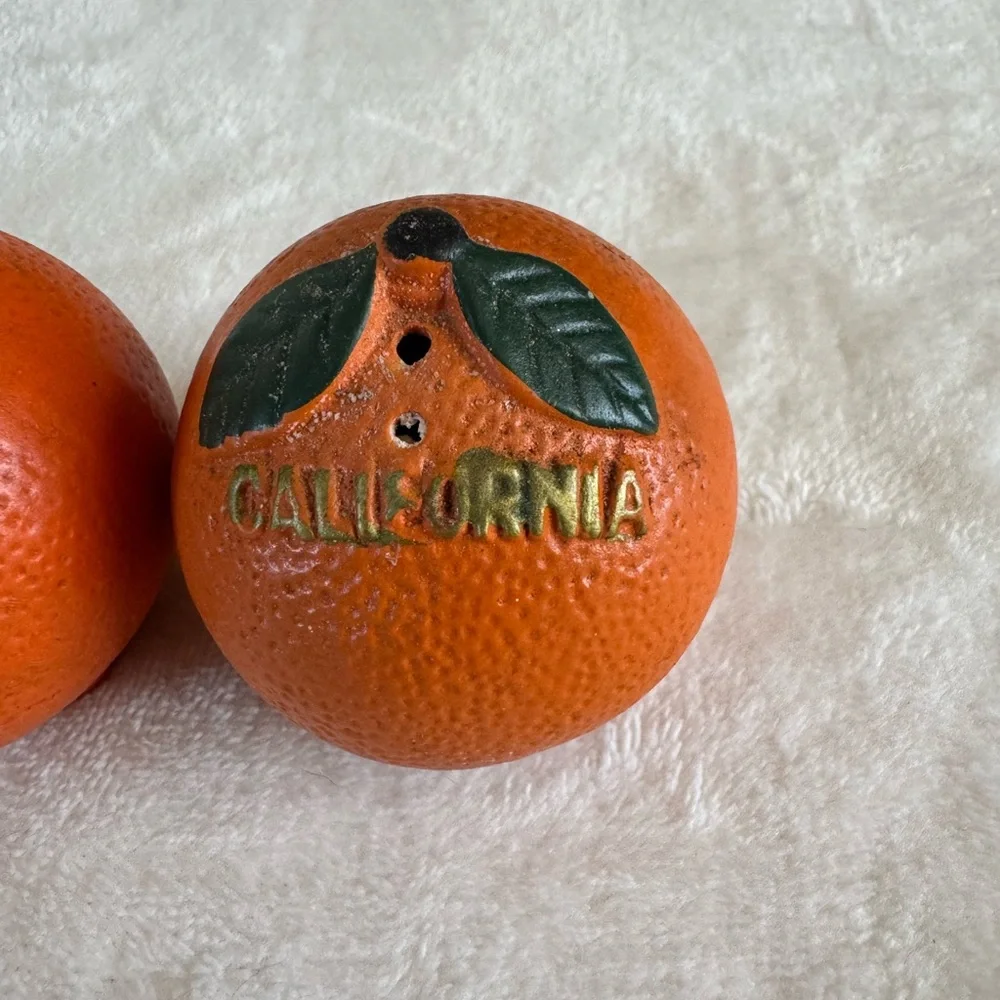 California Orange Salt and Pepper Shakers